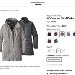 Patagonia Women's Drifter Grey 3-in-1 Parka